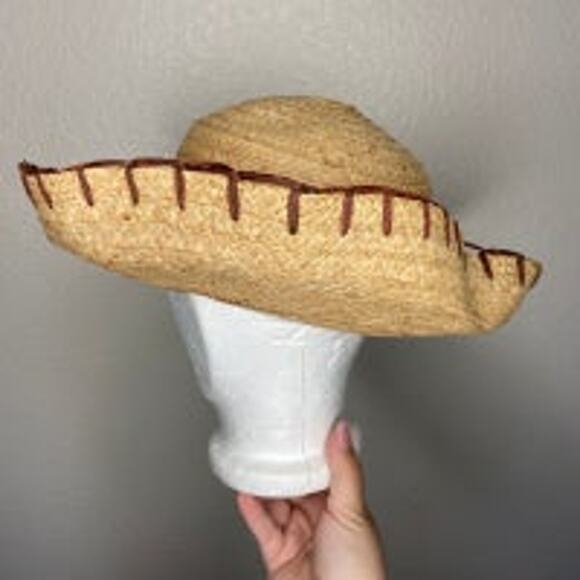 Liz Claiborne Straw & Wicker Bow Sun Hat - Picture 3 of 7
